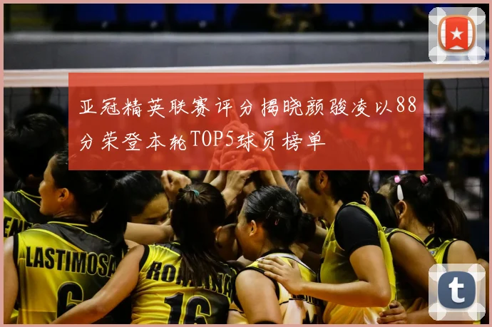 亚冠精英联赛评分揭晓颜骏凌以88分荣登本轮TOP5球员榜单